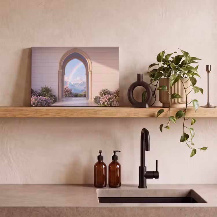 Canvas schilderij - Boog - Bergen - Regenboog — 4