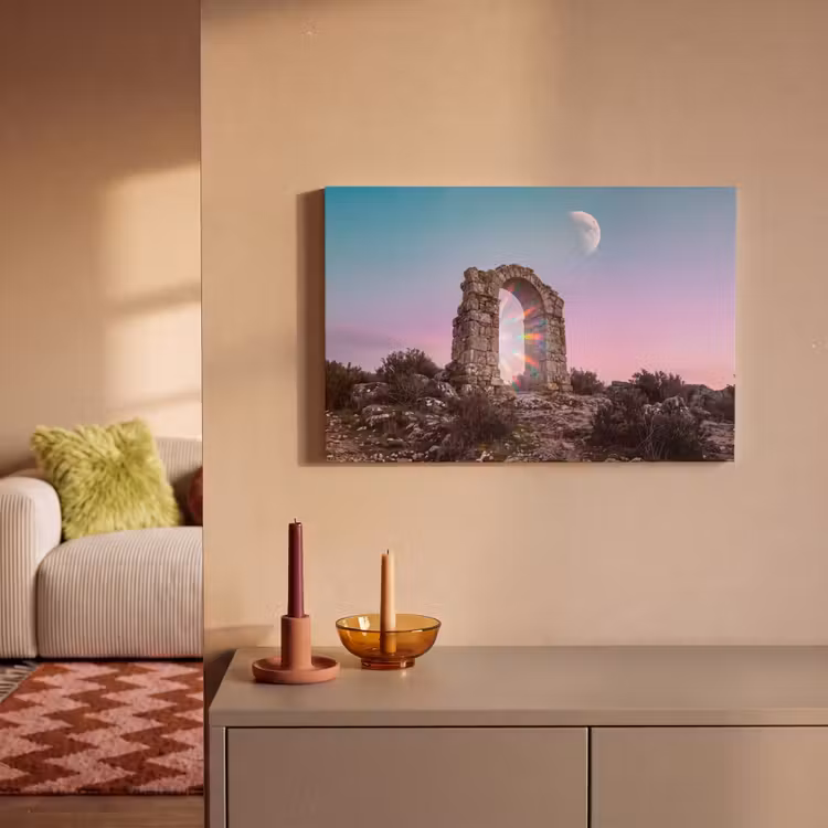 Canvas schilderij - Boog - Regenboog - Maan — 2