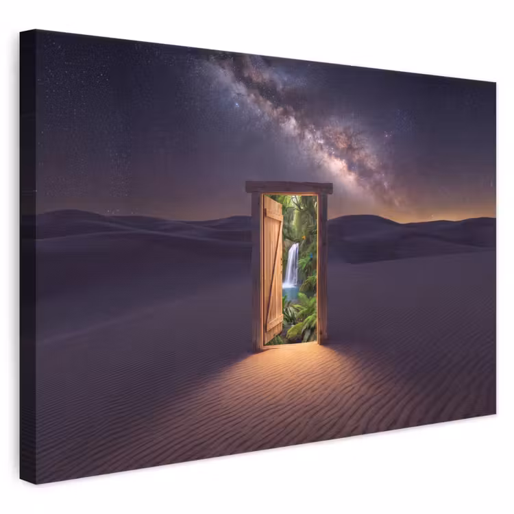 Canvas schilderij - Deur - Woestijn - Natuur — 1