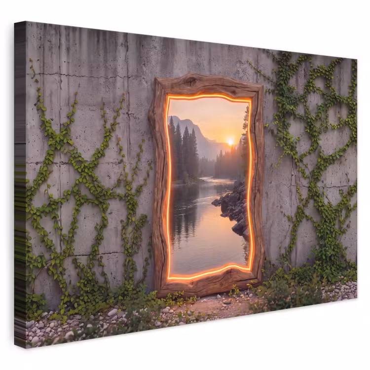 Canvas schilderij - Landschap - Kader - Licht — 1