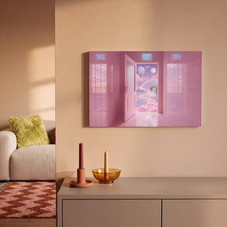 Canvas schilderij - Roze deur - Fantasie — 2