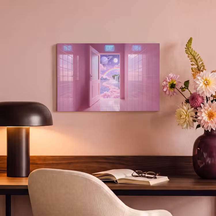 Canvas schilderij - Roze deur - Fantasie — 6