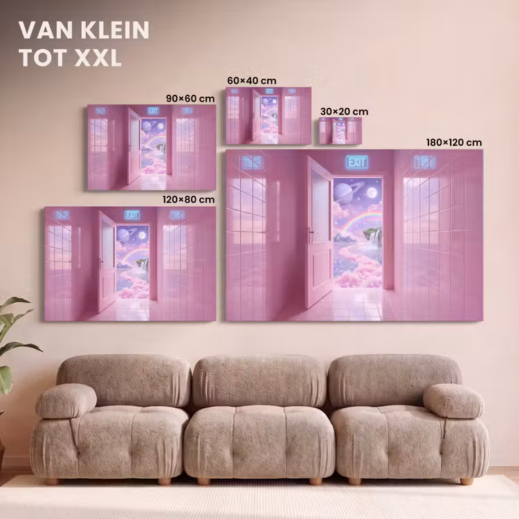 Canvas schilderij - Roze deur - Fantasie — 8