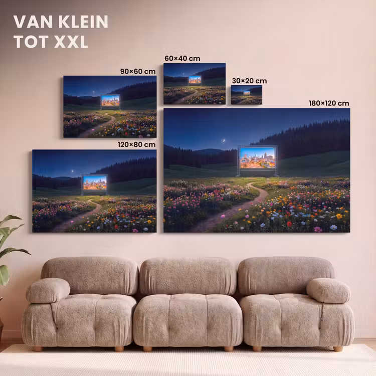 Canvas schilderij - Scherm - Stad - Natuur — 8
