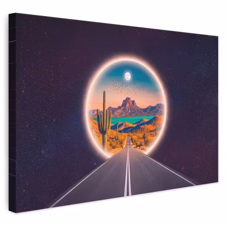 Canvas schilderij - Weg - Woestijn - Natuur — 1