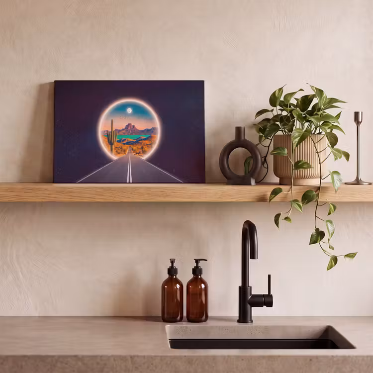 Canvas schilderij - Weg - Woestijn - Natuur — 4