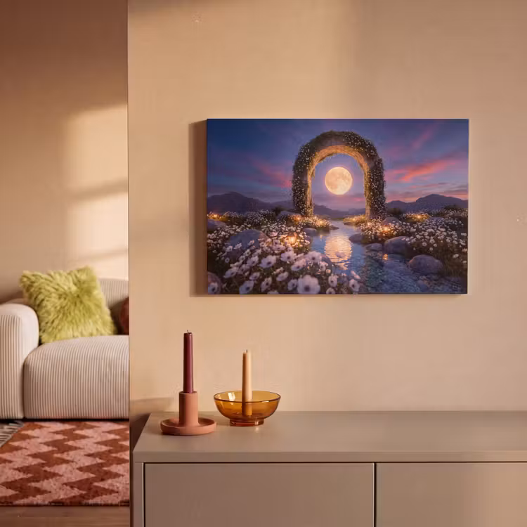 Canvas schilderij - Boog - Maan - Nacht — 2