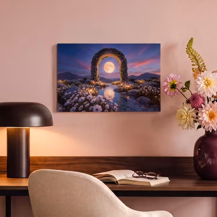 Canvas schilderij - Boog - Maan - Nacht — 6