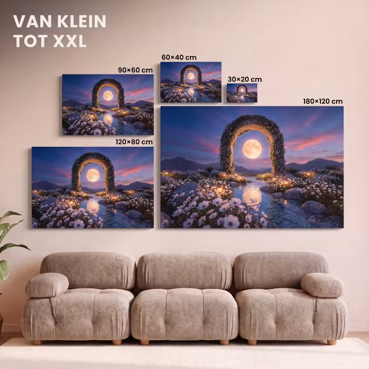 Canvas schilderij - Boog - Maan - Nacht — 8