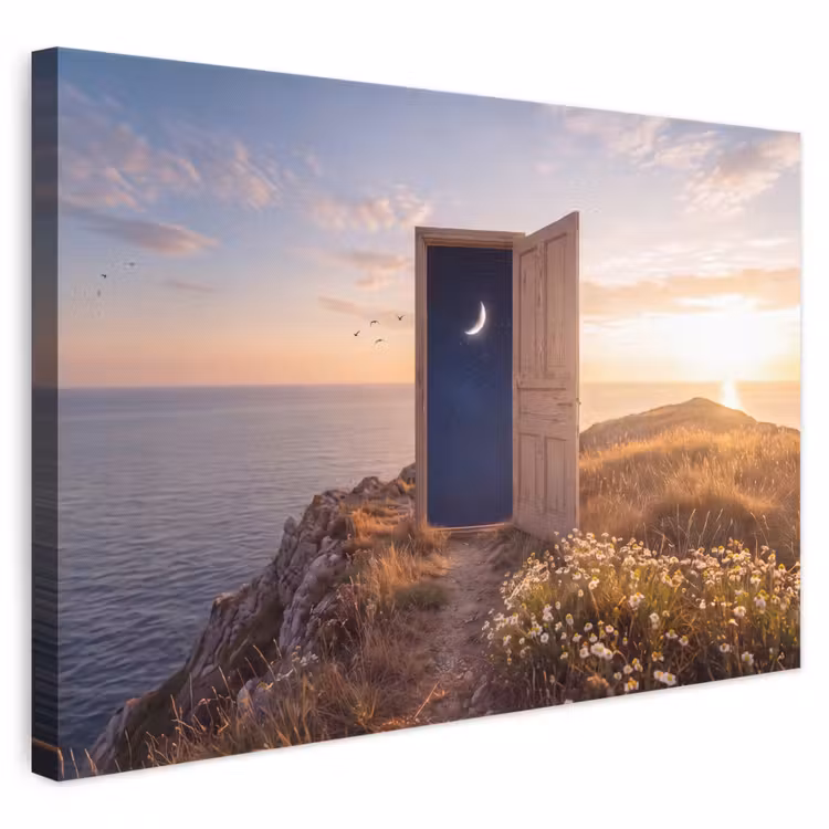 Canvas schilderij - Deur - Sterren - Natuur — 1