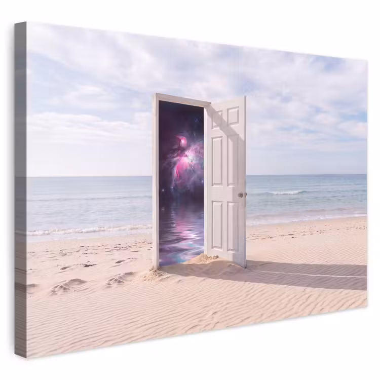 Canvas schilderij - Deur - Strand - Kosmos — 1