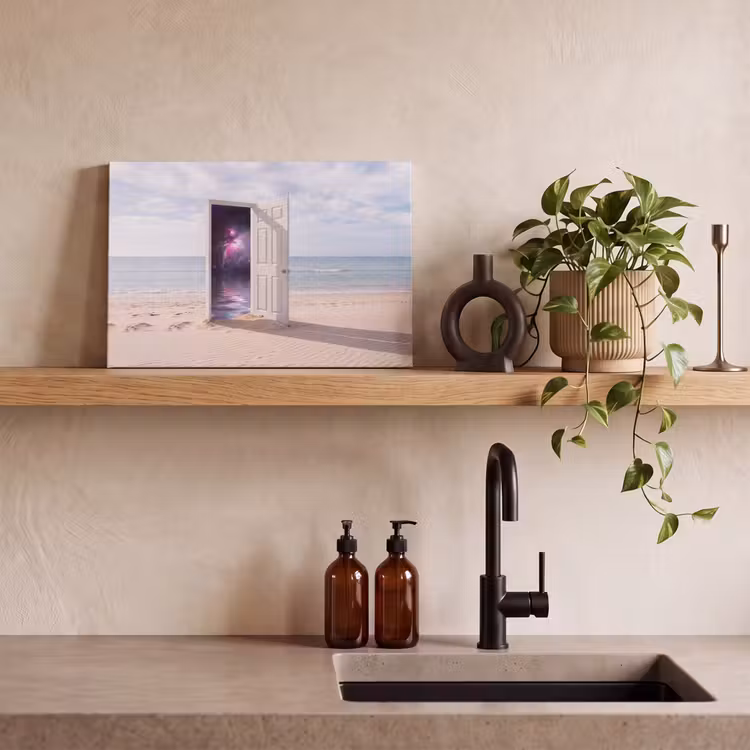 Canvas schilderij - Deur - Strand - Kosmos — 4