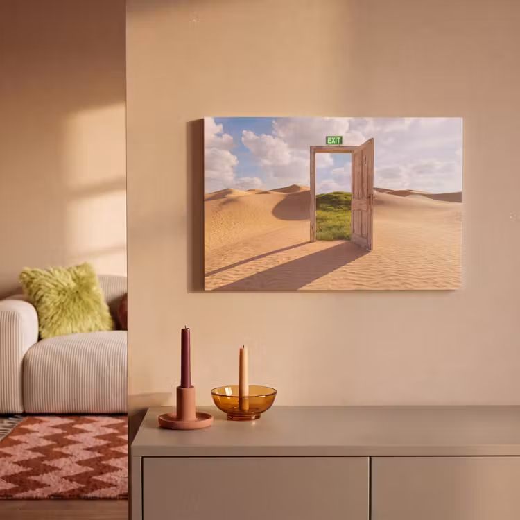 Canvas schilderij - Deur - Woestijn - Gras — 2