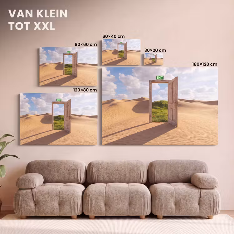 Canvas schilderij - Deur - Woestijn - Gras — 8