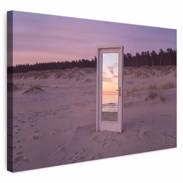 Canvas schilderij - Spiegel - Zee - Zonsondergang — 1