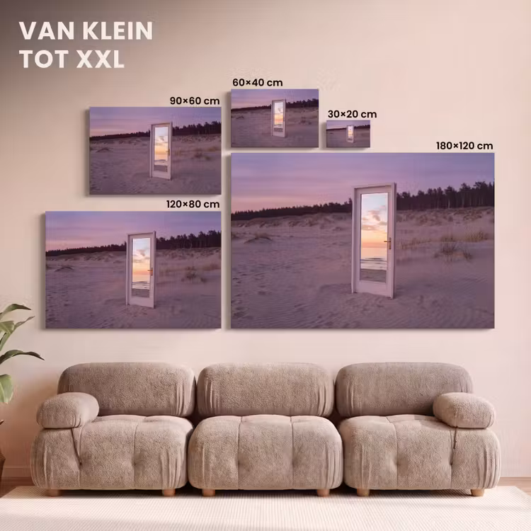 Canvas schilderij - Spiegel - Zee - Zonsondergang — 8