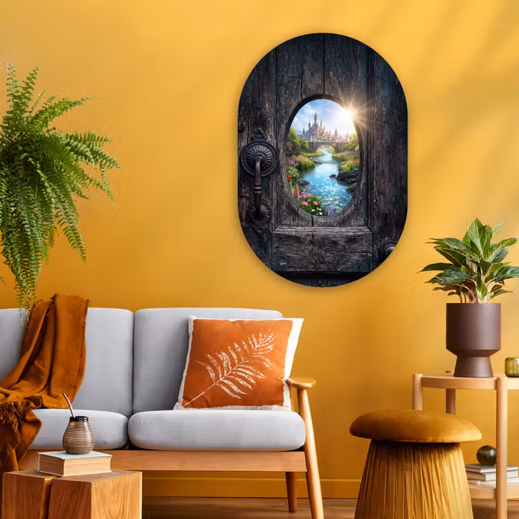 Muurovaal - Glas - Kasteel - Rivier - Natuur — 3