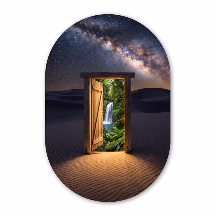 Muurovaal - Glas - Deur - Woestijn - Natuur — 1
