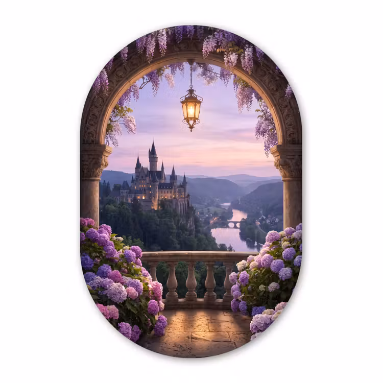 Muurovaal - Glas - Kasteel - Rivier - Avond — 1