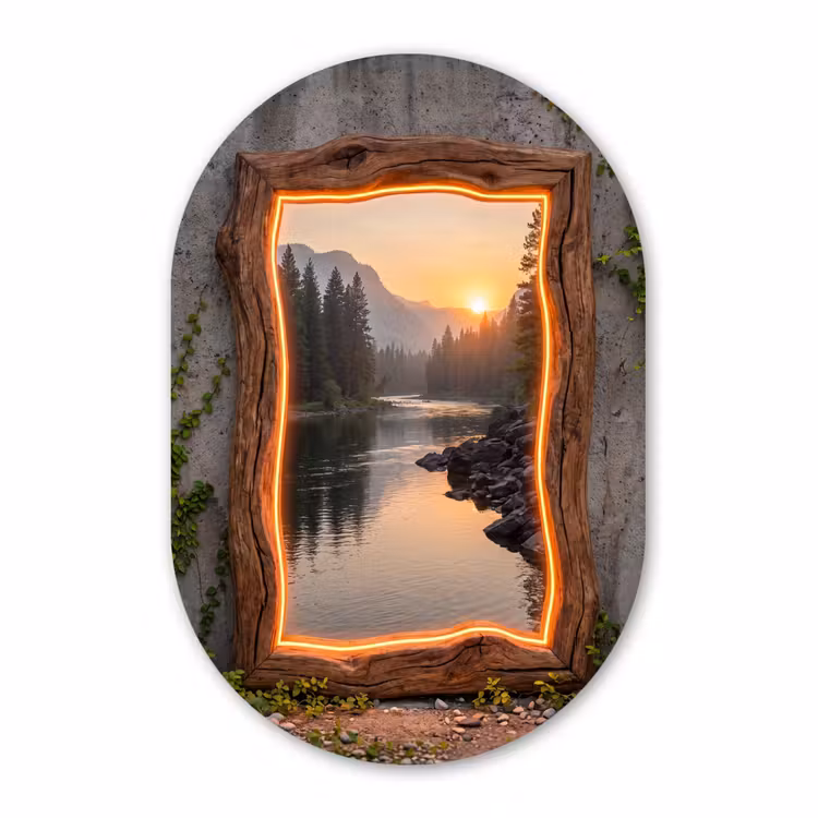 Muurovaal - Glas - Landschap - Kader - Licht — 1