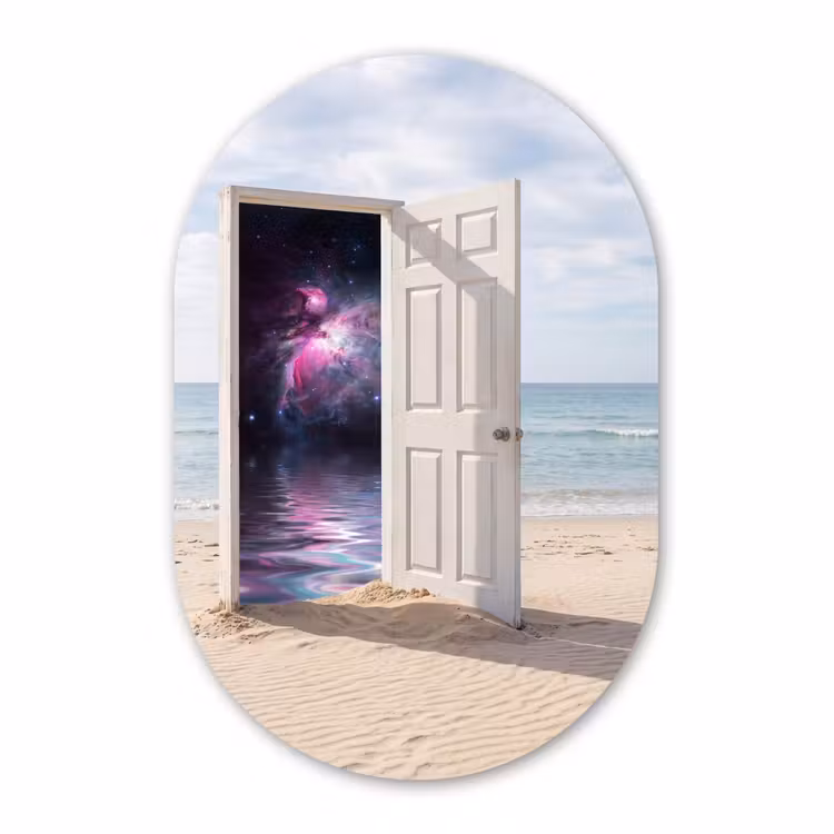 Muurovaal - Glas - Deur - Strand - Kosmos — 1
