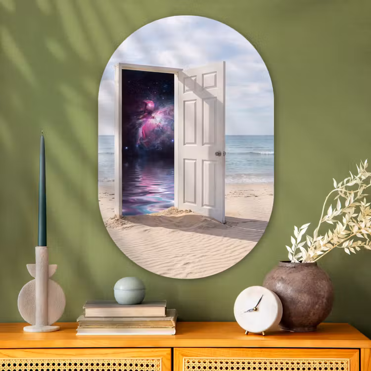 Muurovaal - Glas - Deur - Strand - Kosmos — 2