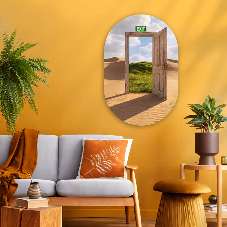 Muurovaal - Glas - Deur - Woestijn - Gras — 3
