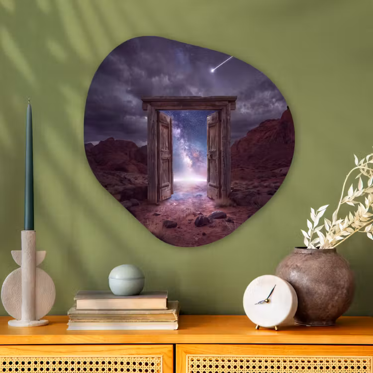 Organisch schilderij - Glas - Deur - Melkweg - Woestijn — 2