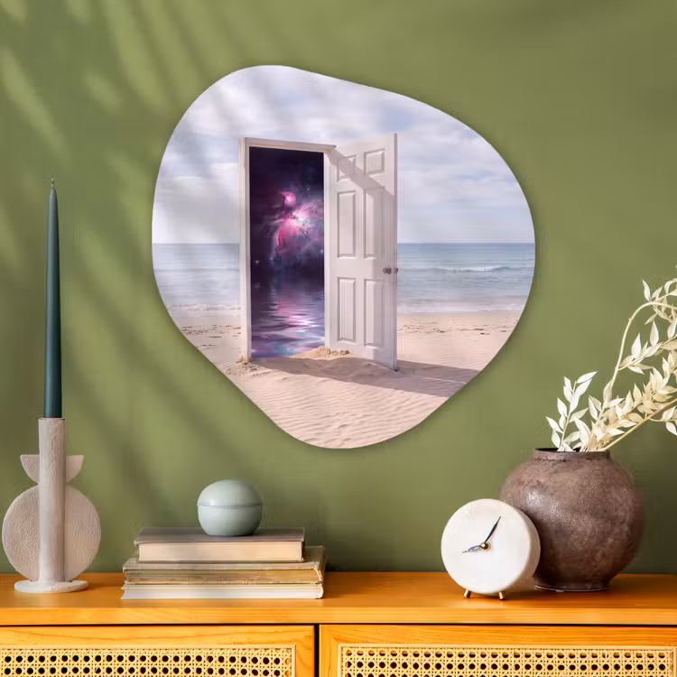 Organisch schilderij - Glas - Deur - Strand - Kosmos — 2