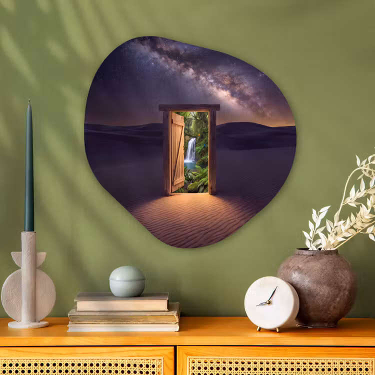 Organisch schilderij - Glas - Deur - Woestijn - Natuur — 2