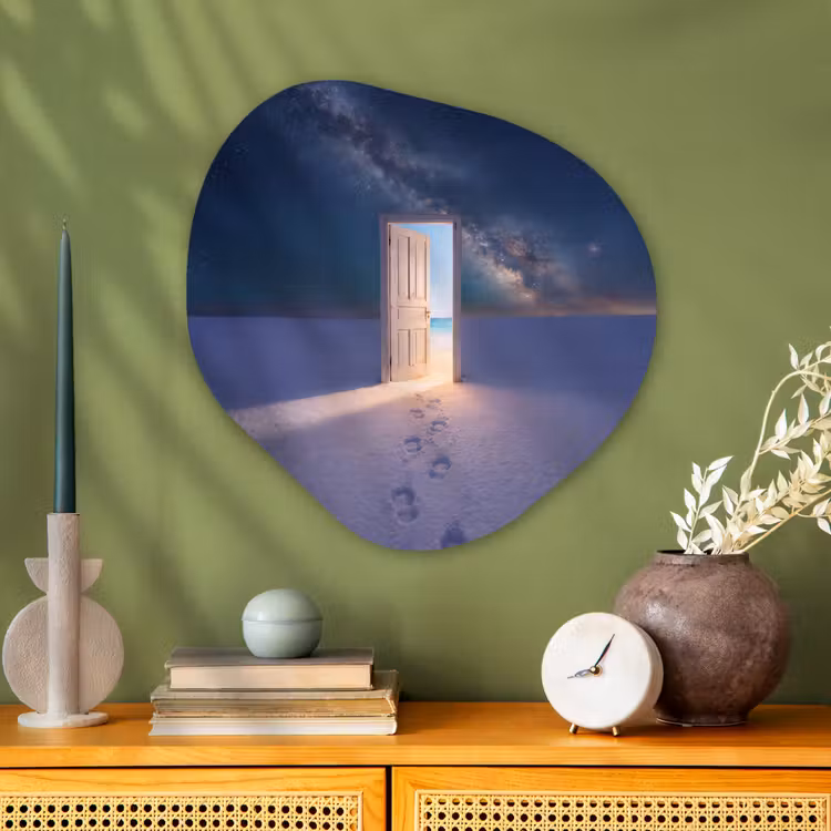 Organisch schilderij - Glas - Deur - Sneeuw - Strand — 2