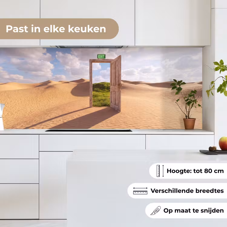 Keuken achterwand - Deur - Woestijn - Gras — 4