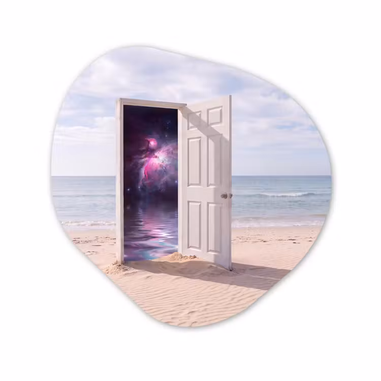 Organisch schilderij - Forex - Deur - Strand - Kosmos — 1
