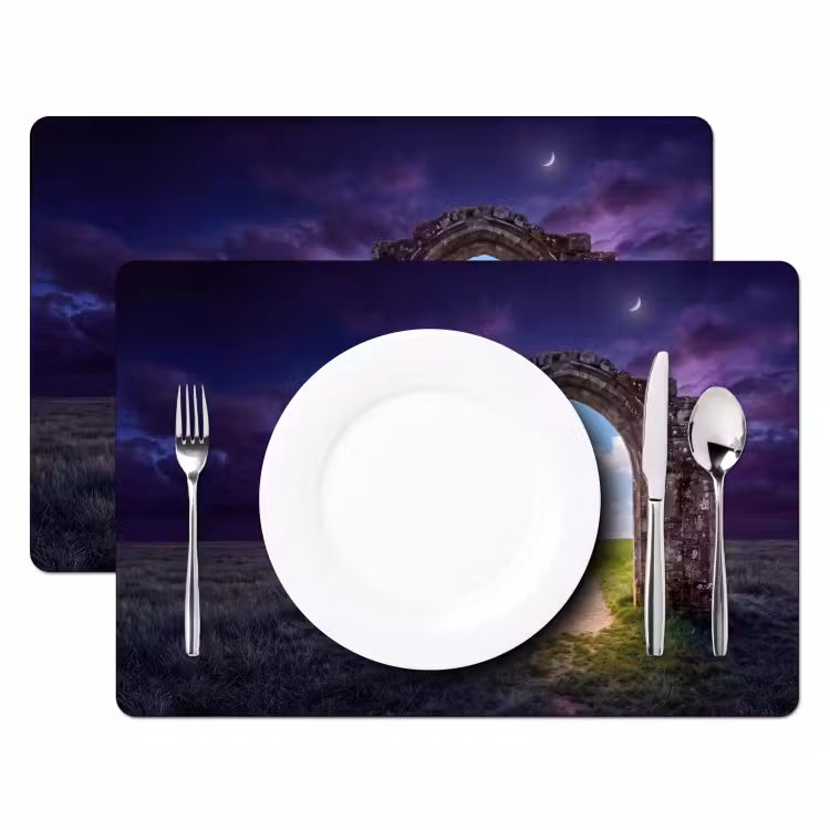 Placemat - 6 stuks - Boog - Landschap - Contrast — 2