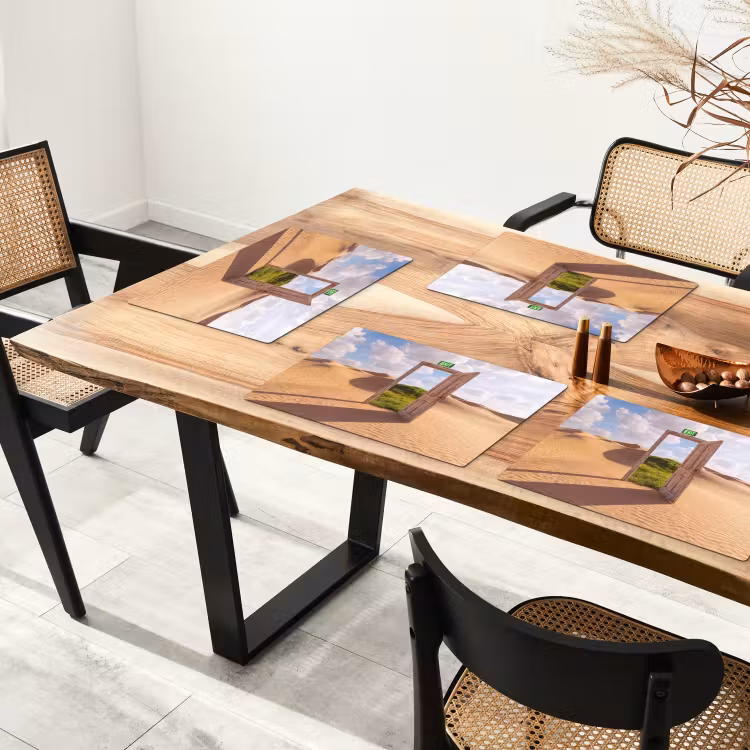 Placemat - 6 stuks - Deur - Woestijn - Gras — 3