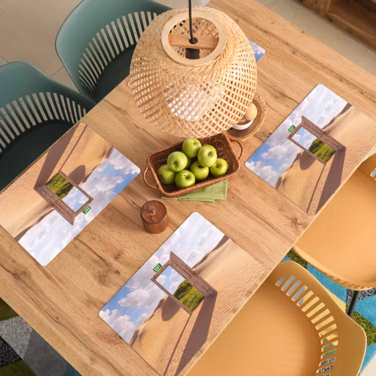Placemat - 6 stuks - Deur - Woestijn - Gras — 4