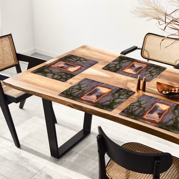 Placemat - 6 stuks - Landschap - Kader - Licht — 3