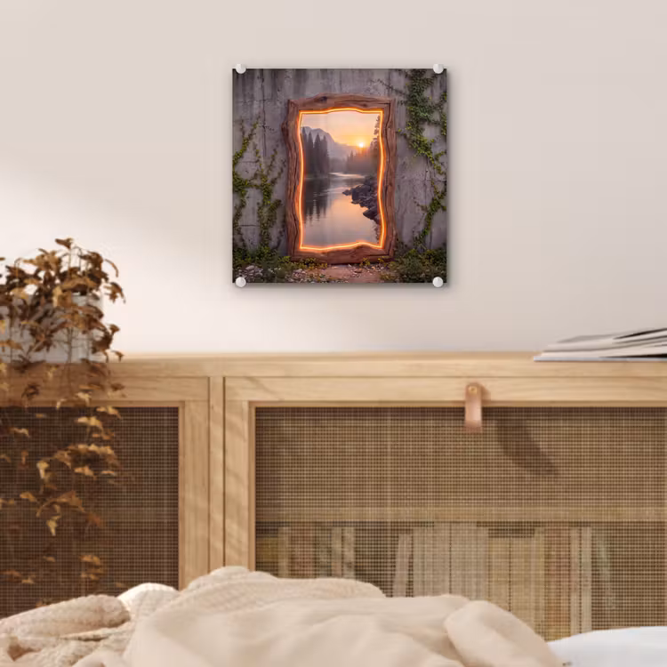 Glas schilderij - Landschap - Kader - Licht — 5