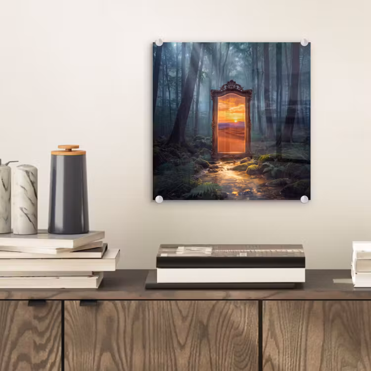 Glas schilderij - Spiegel - Bos - Natuur — 2