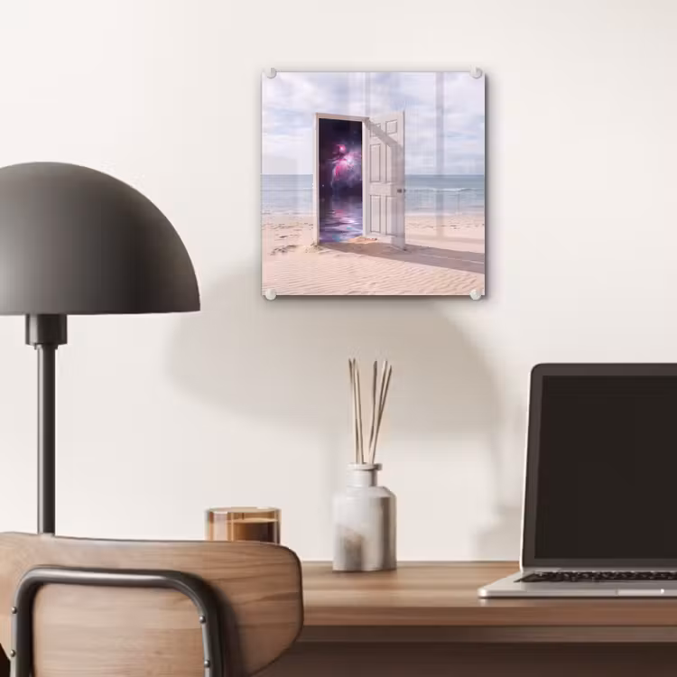Glas schilderij - Deur - Strand - Kosmos — 7
