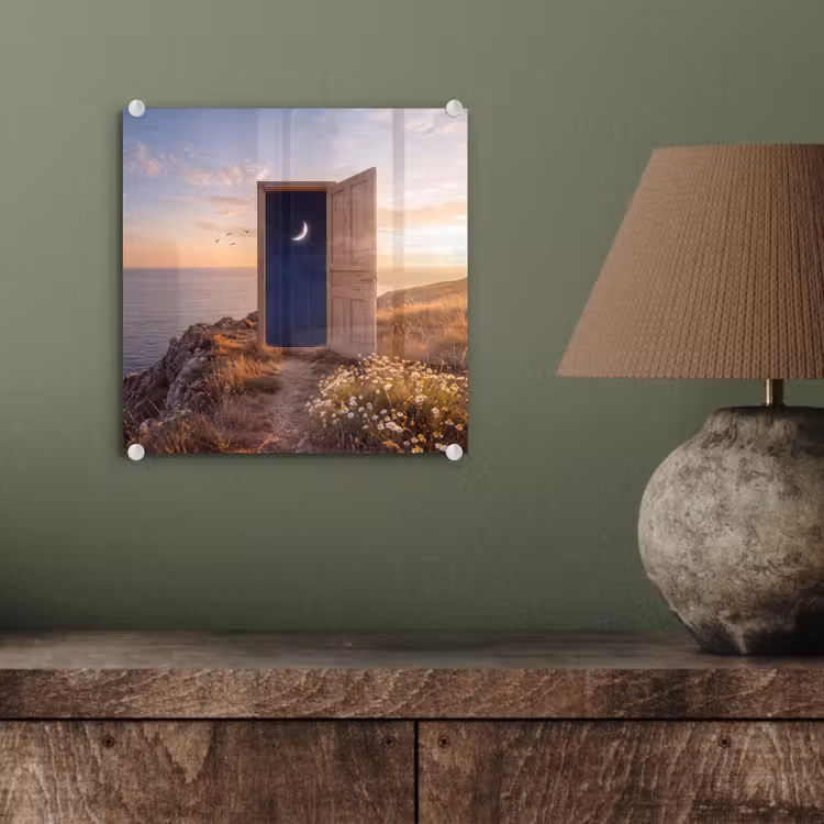 Glas schilderij - Deur - Sterren - Natuur — 4