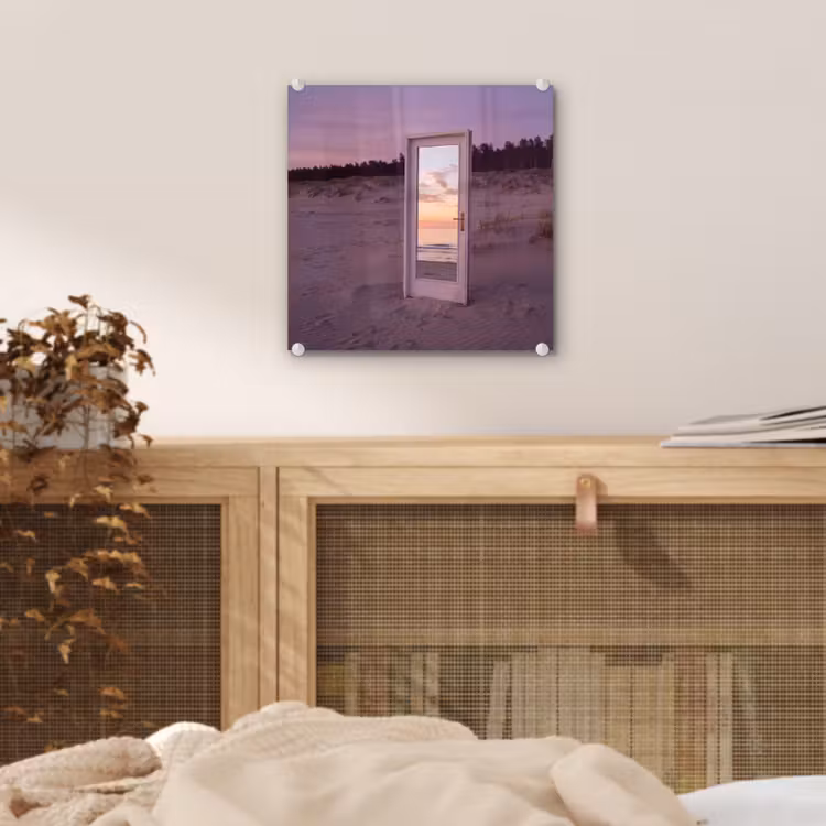 Glas schilderij - Spiegel - Zee - Zonsondergang — 5