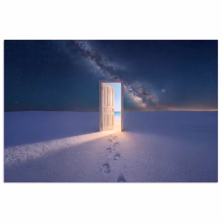 Poster - Deur - Sneeuw - Strand — 1