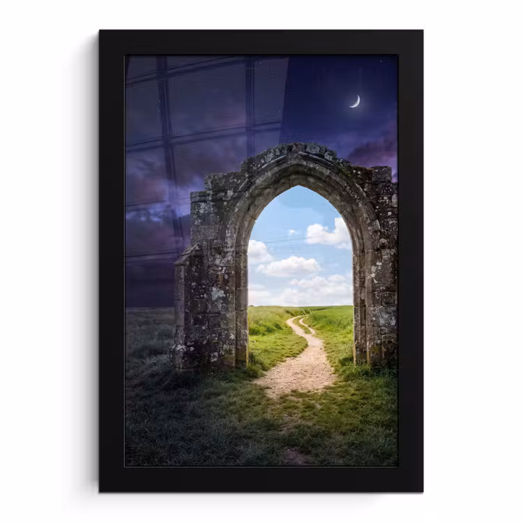 Poster met lijst - Boog - Landschap - Contrast — 1