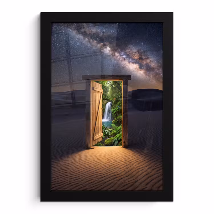 Poster met lijst - Deur - Woestijn - Natuur — 1