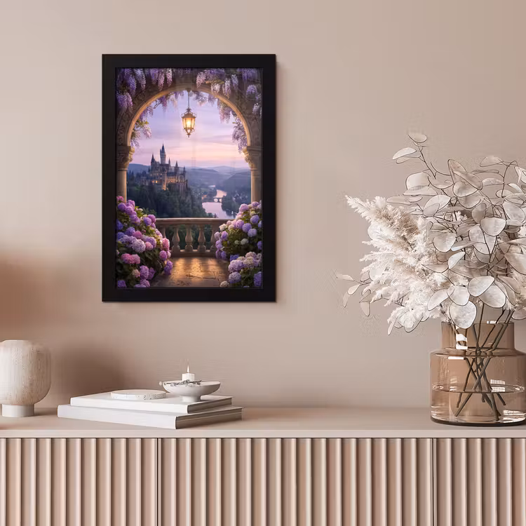 Poster met lijst - Kasteel - Rivier - Avond — 5