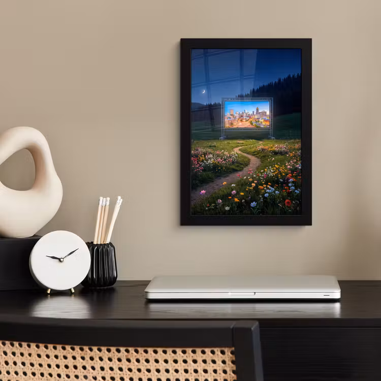Poster met lijst - Scherm - Stad - Natuur — 2
