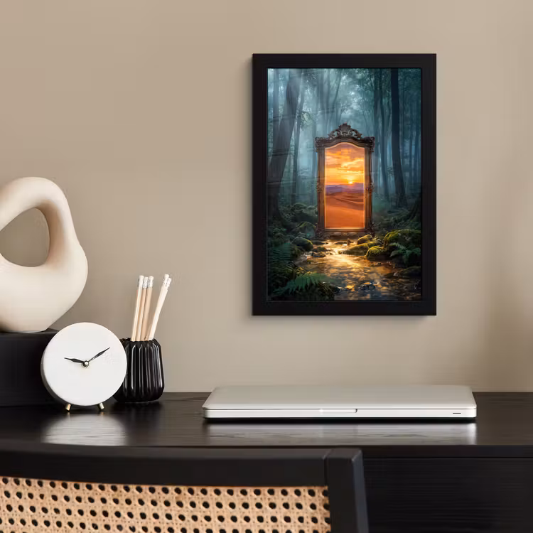 Poster met lijst - Spiegel - Bos - Natuur — 2
