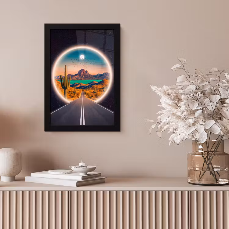 Poster met lijst - Weg - Woestijn - Natuur — 5