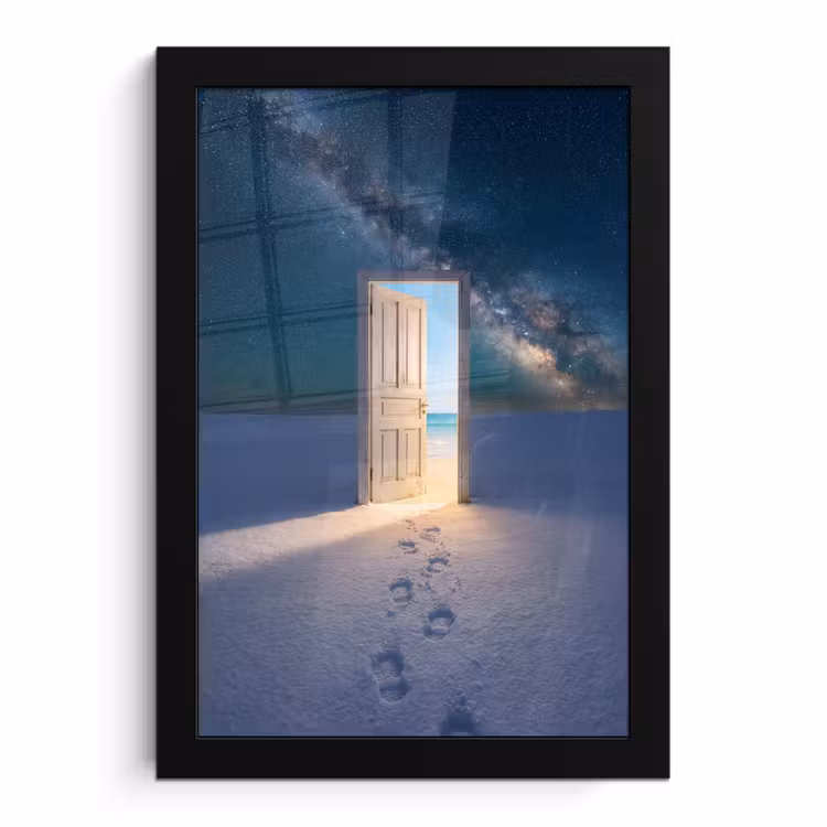 Poster met lijst - Deur - Sneeuw - Strand — 1